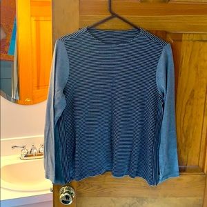 ❤️ J Jill gray and black long sleeve striped top